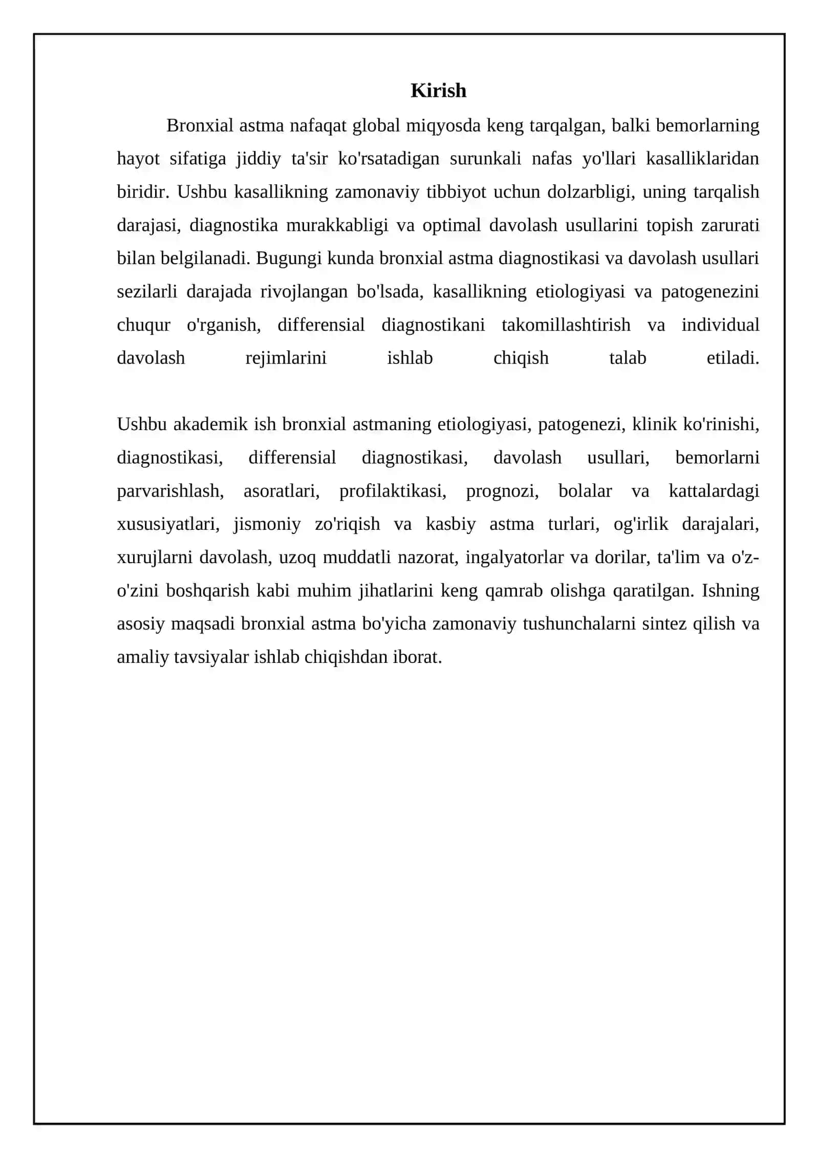Bronxial astma. Etiologiya, patogenez, klinika, davolash, bemorlarni parvarish kilish 3