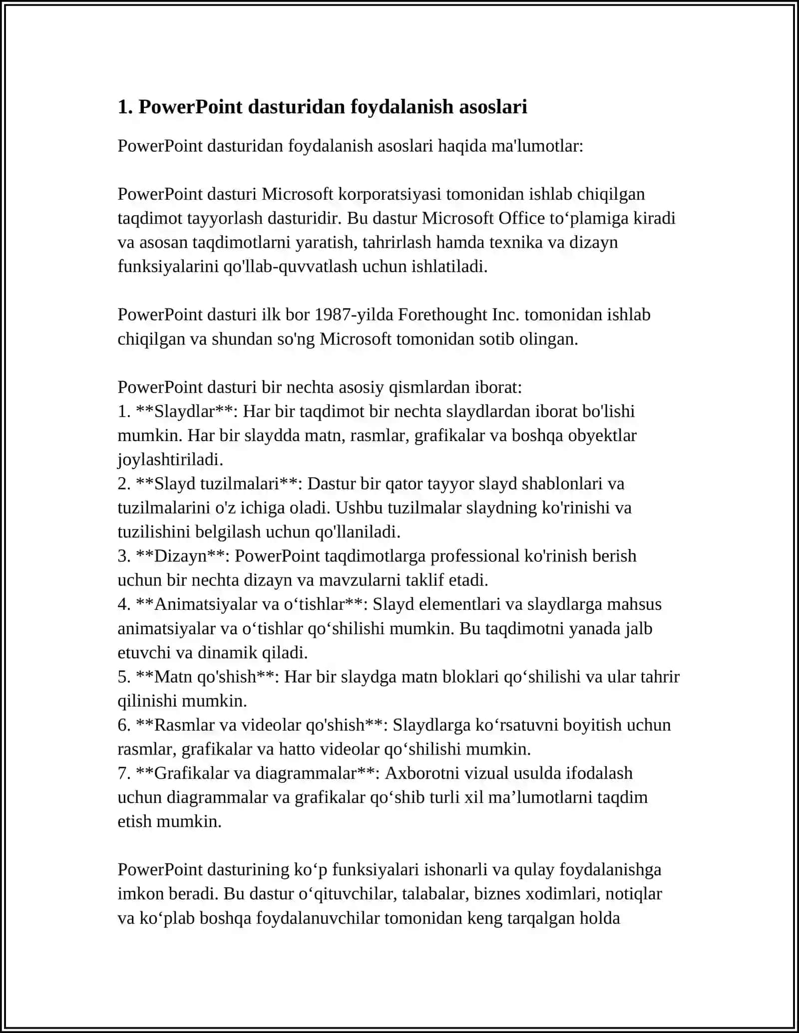 TAQDIMOT DASTURLARI (POWERPOINT, PREZI, FOCUSKY VA BOSHQA DASTURLAR) 3