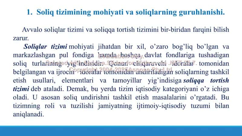 O‘zbekiston Respublikasida soliq kodeksining ahamiyati. Taqdimot 18 bet. 3