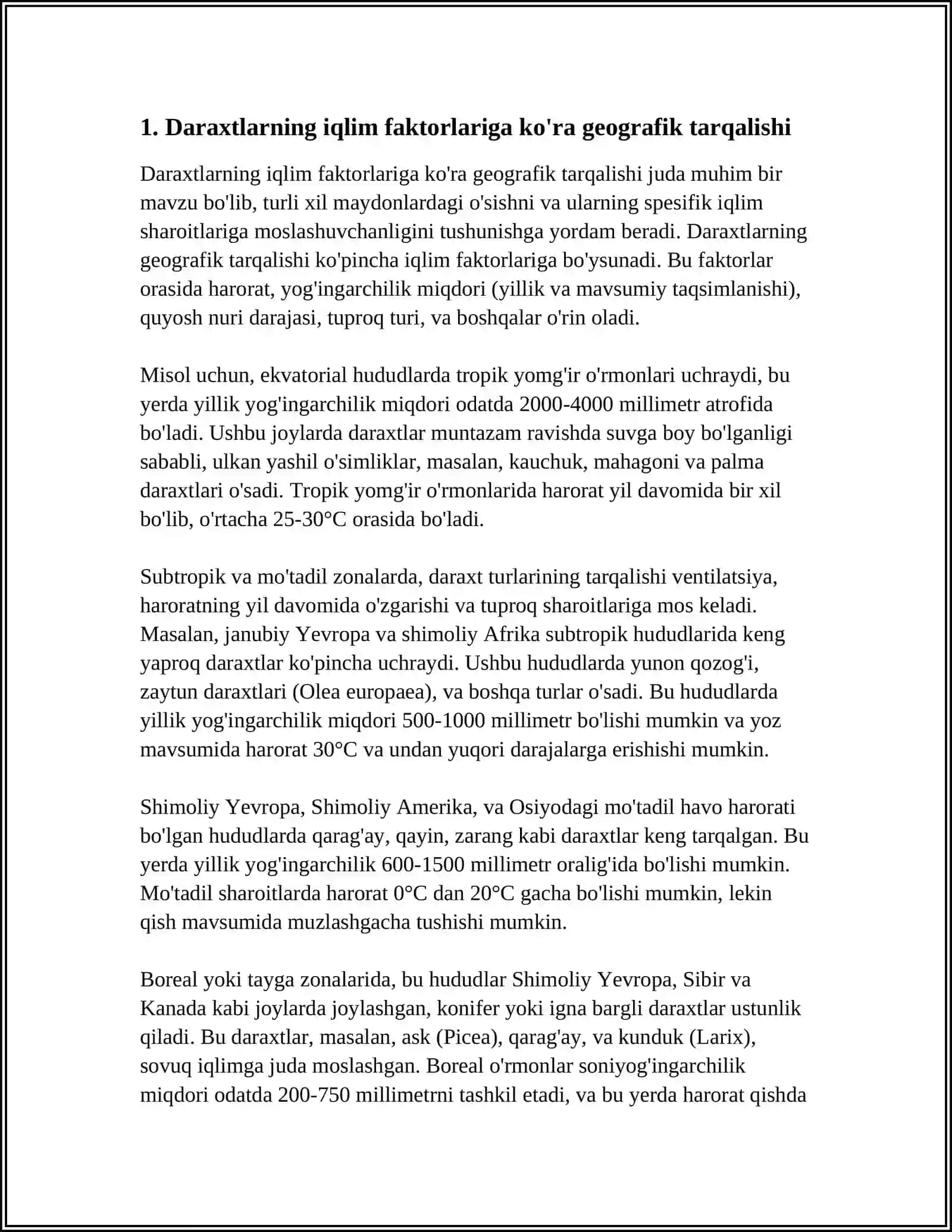 DARAXTLARNING GEOGRAFIK TARQALISH QONUNIYATLARI 3