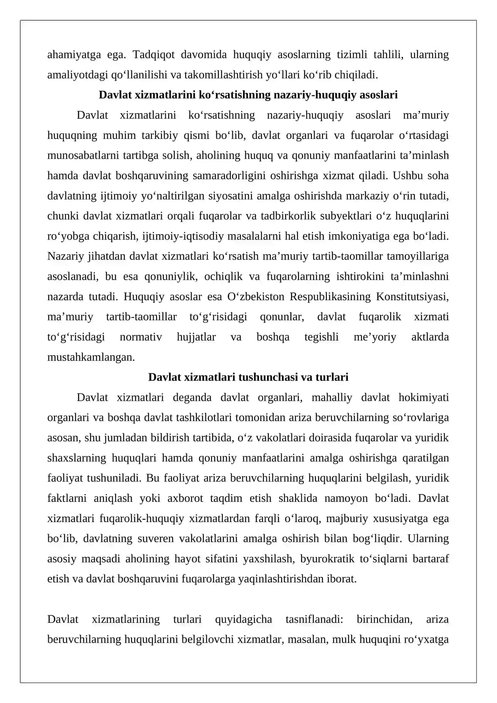 Davlat xizmatlarini ko’rsatishning huquqiy asoslari 3
