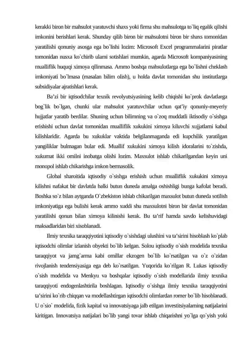 Innovatsion iqtisodiyot tushunchasi iqtisodiy tizimlar rivojlanishidagi o'rni 3