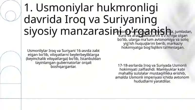 16-19-asrlarda Iroq va Suriya (Shom) 3