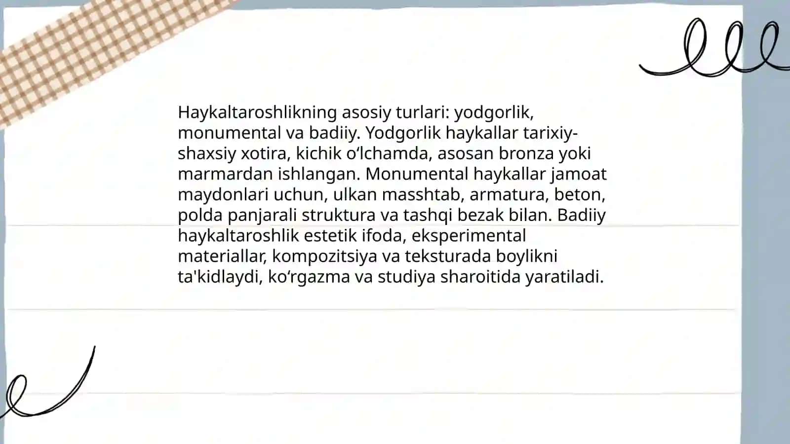 Haykaltaroshlikning turlari va moddiy-texnik vositalari 3