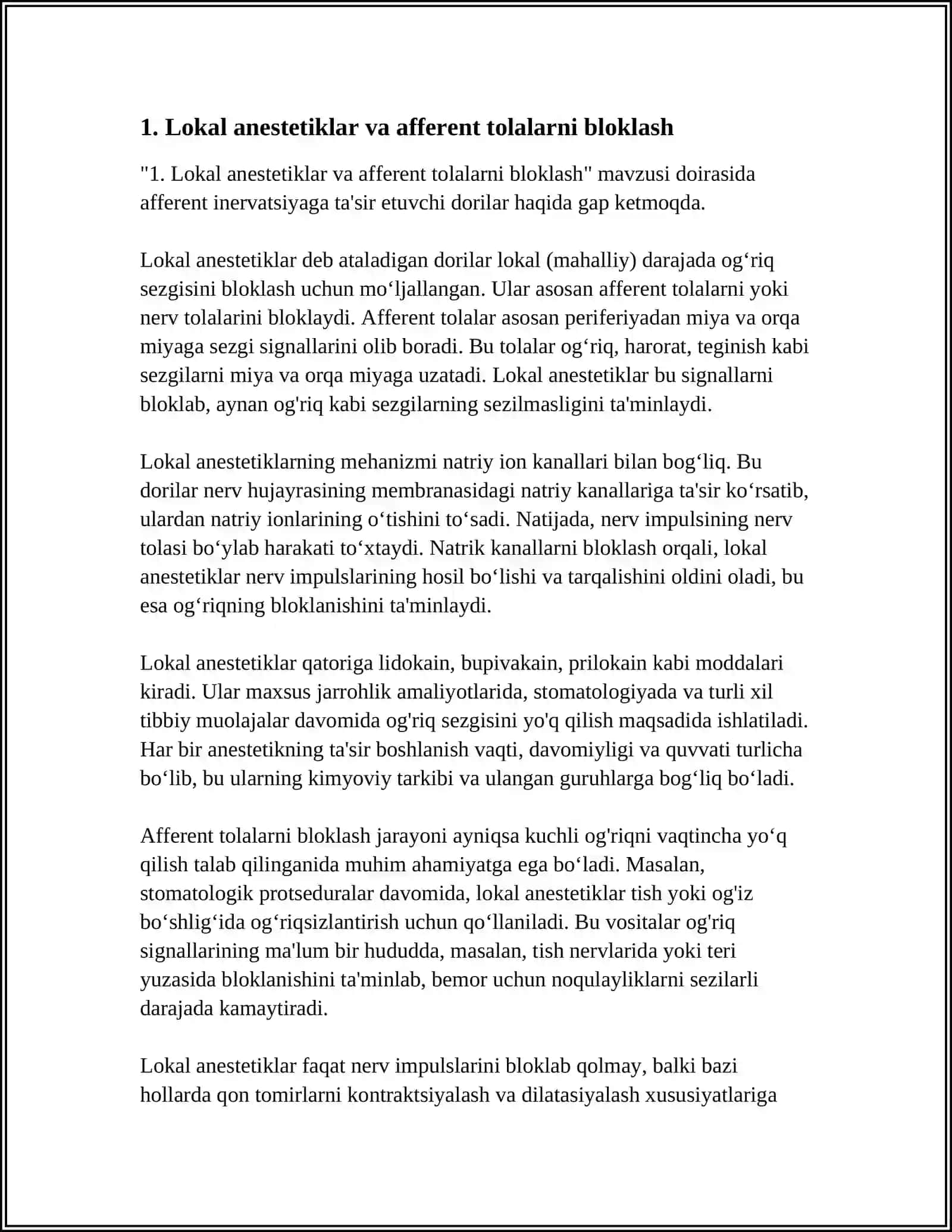 AFFERENT INERVATSIYAGA TASIR ETUVCHI DORILAR 3