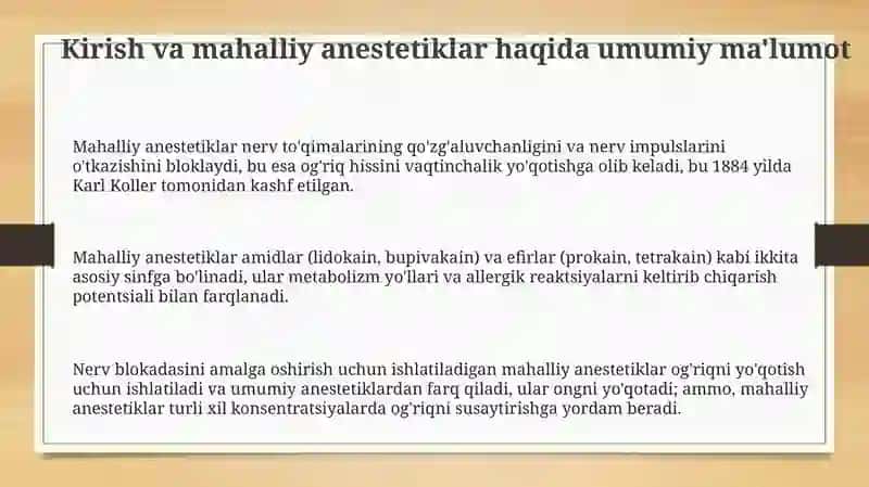 Mahalliy anestiteklar 3
