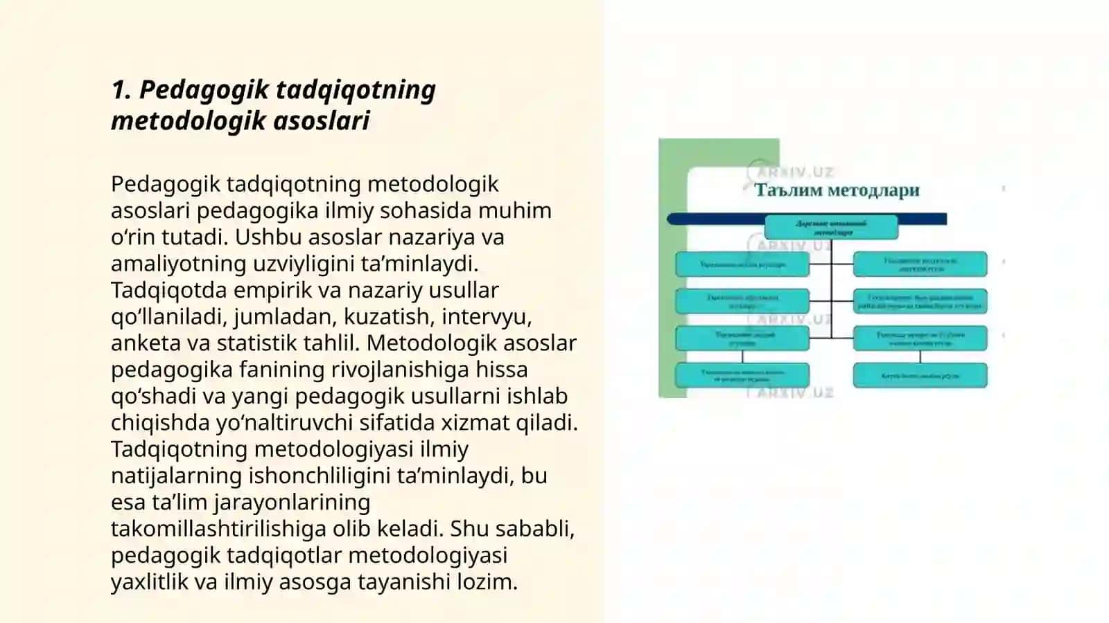 Pedagogik tadqiqotning metodologik asoslari 3