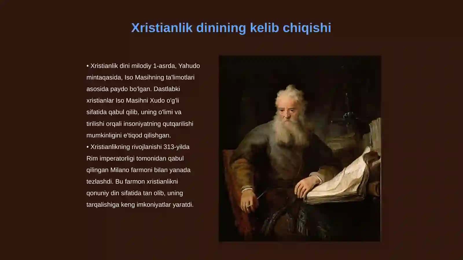 Dinshunoslik fanidan Xristianlik dinining taʼlimoti va aqidasi 3