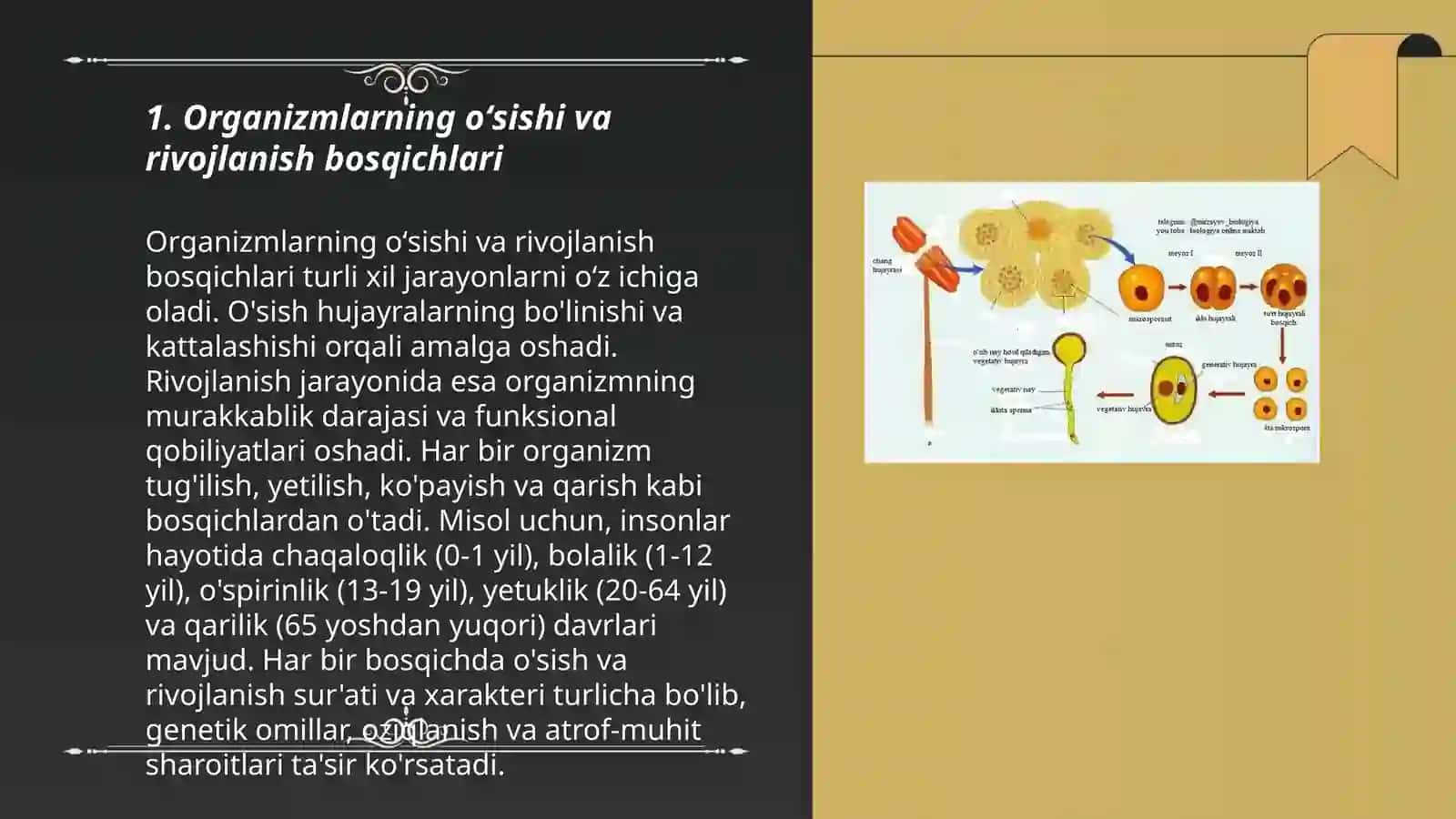 Organizmlarni koʻpayishi va rivojlanishi 3