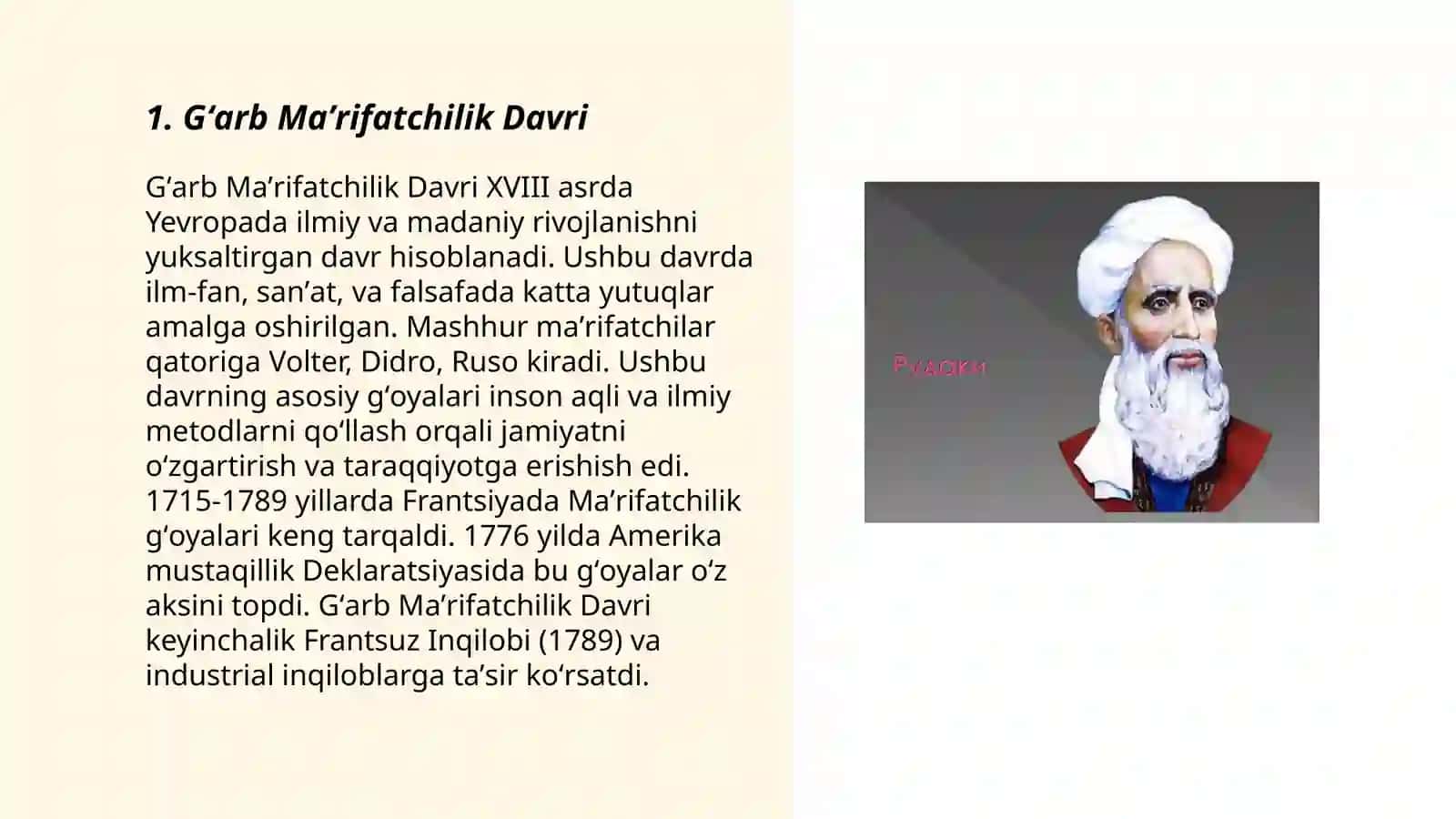 Menga Gʻarb maʼrifatchilik adabiyoti prezintatsiya 3