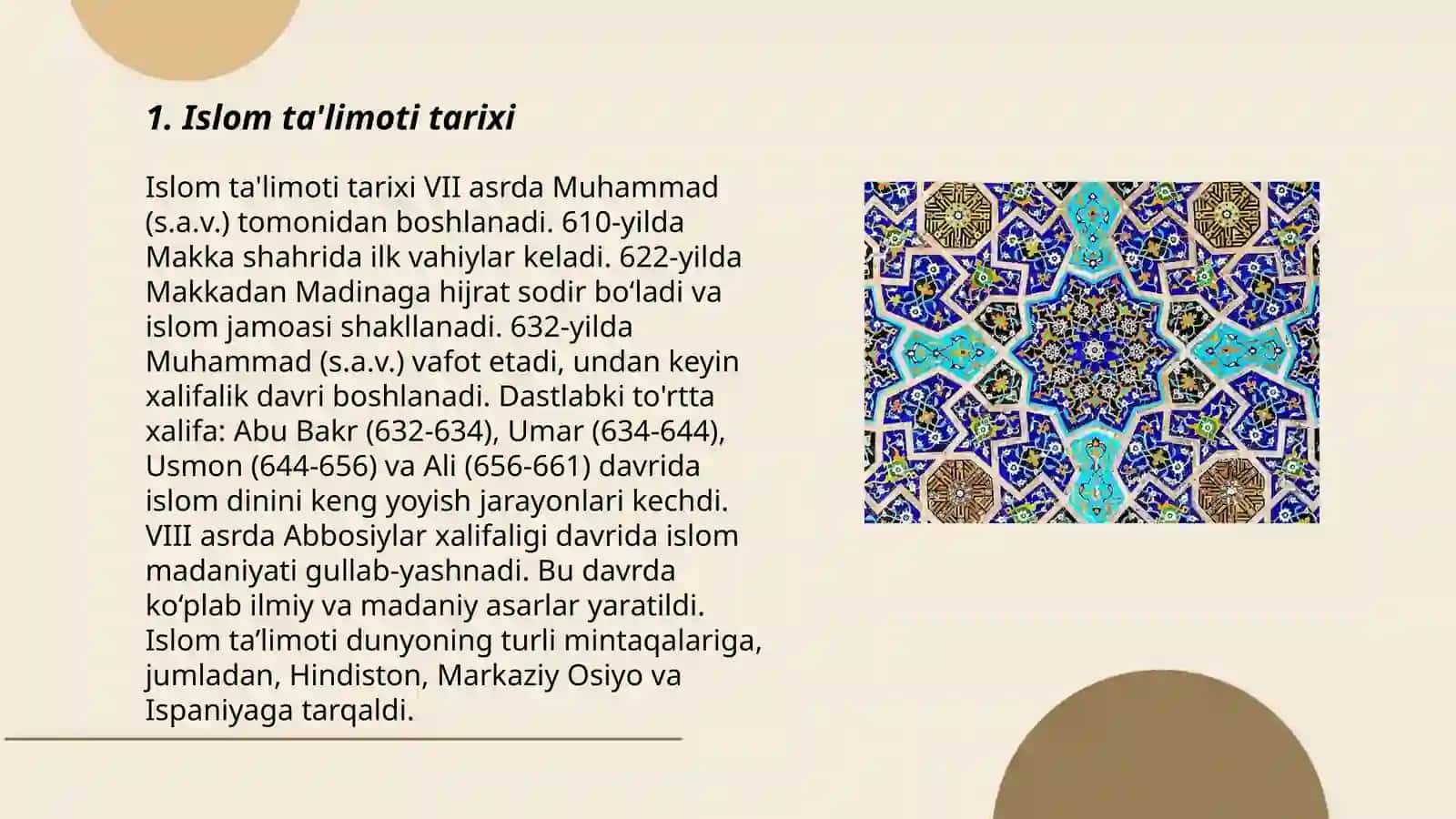 Islom ta'limoti tarixi 3