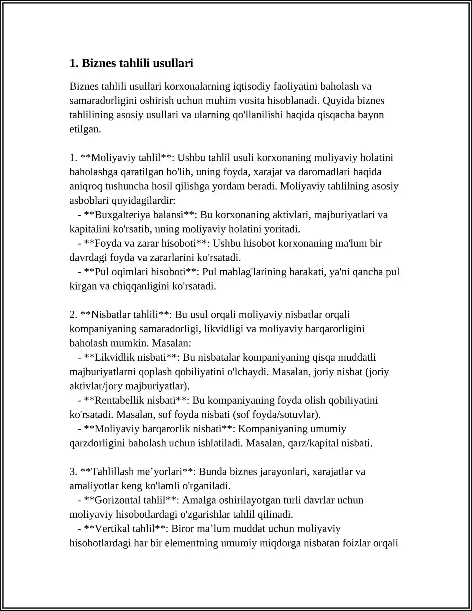 FAOLIYAT SIFATIDA BIZNES TUZILISHINI TAHLIL QILISH 3