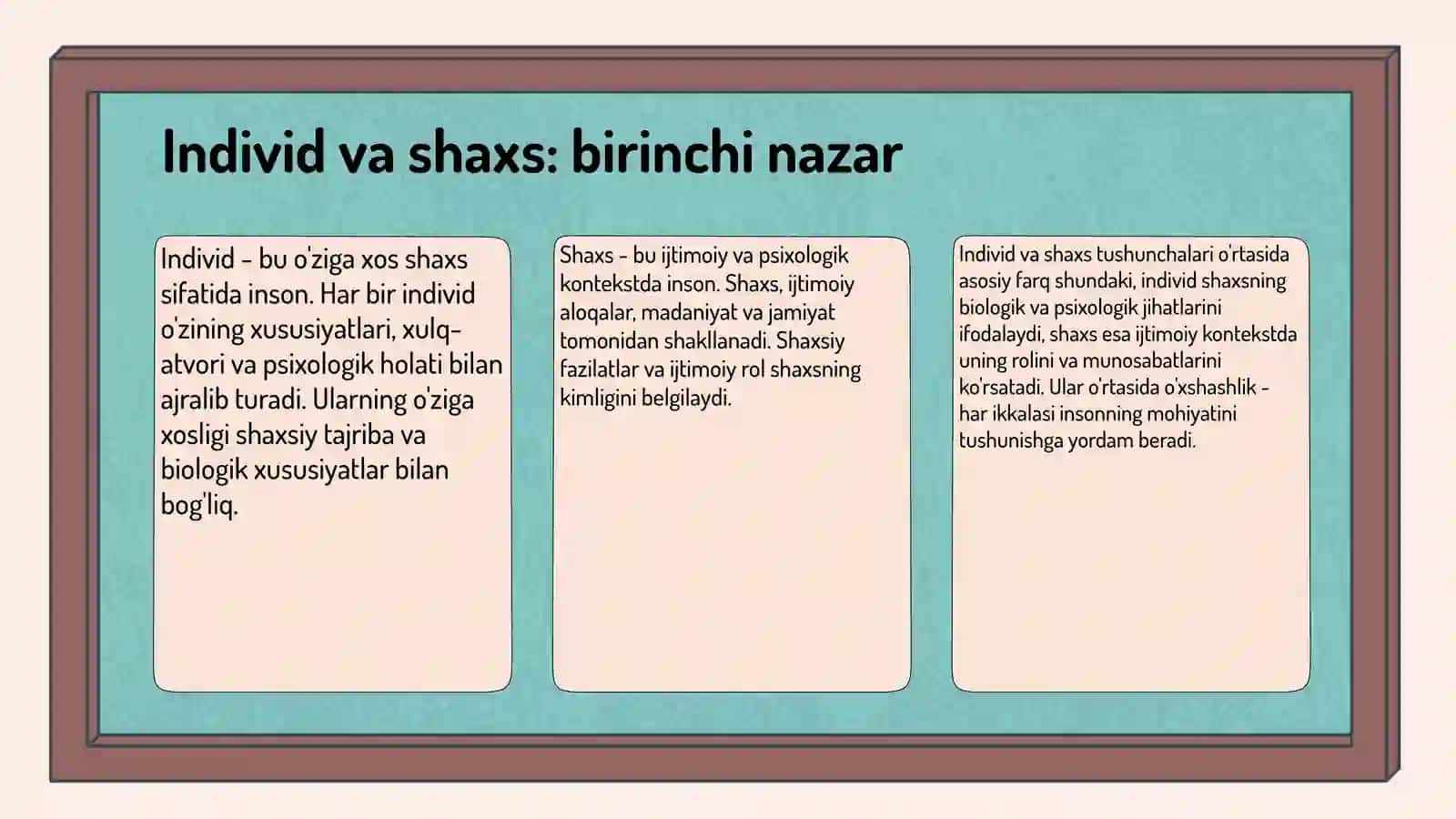 Individ va shaxs: farqlar va o'xshashliklar 3
