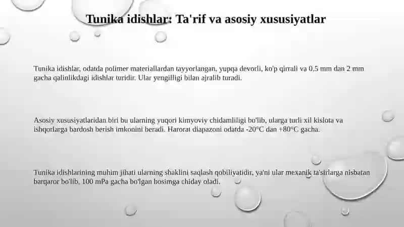 Tunika idishlarning xususiyatlari va afzalliklari 3
