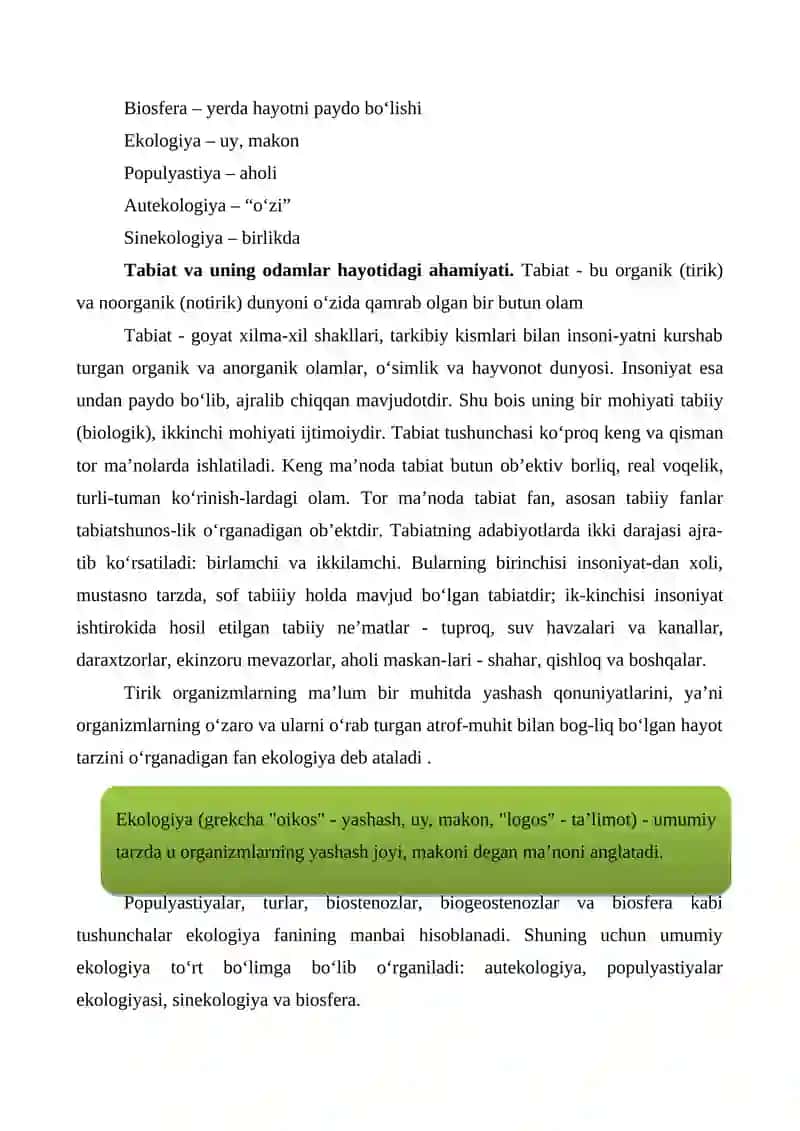 1-МОДУЛ. Maktabgacha ta’limda bolalarni tabiat bilan tanishtirishning nazariy asoslari va tabiat xaqida tushuncha 3