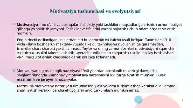 Boshqaruvda Motivatsiya 3