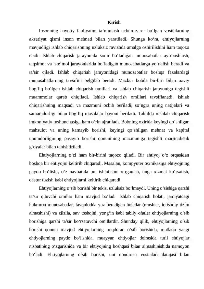 Ijtimoiy-iqtisodiy ehtiyojlar, ularning tarkibi va turkumlanishi 3