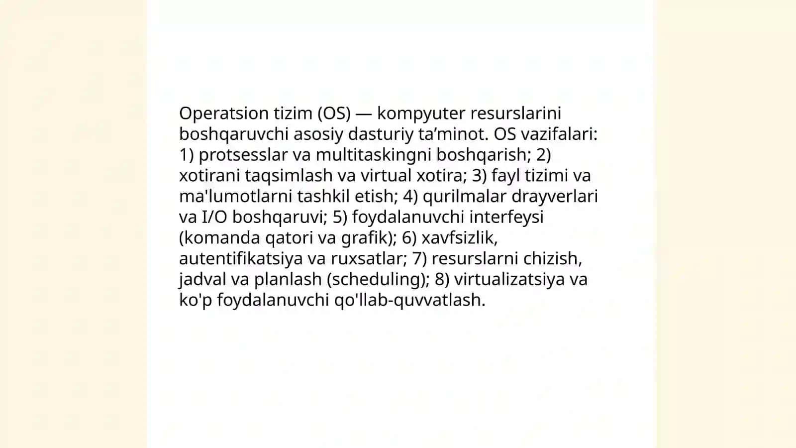 Operatsion tizimlar (OS) asoslari 3