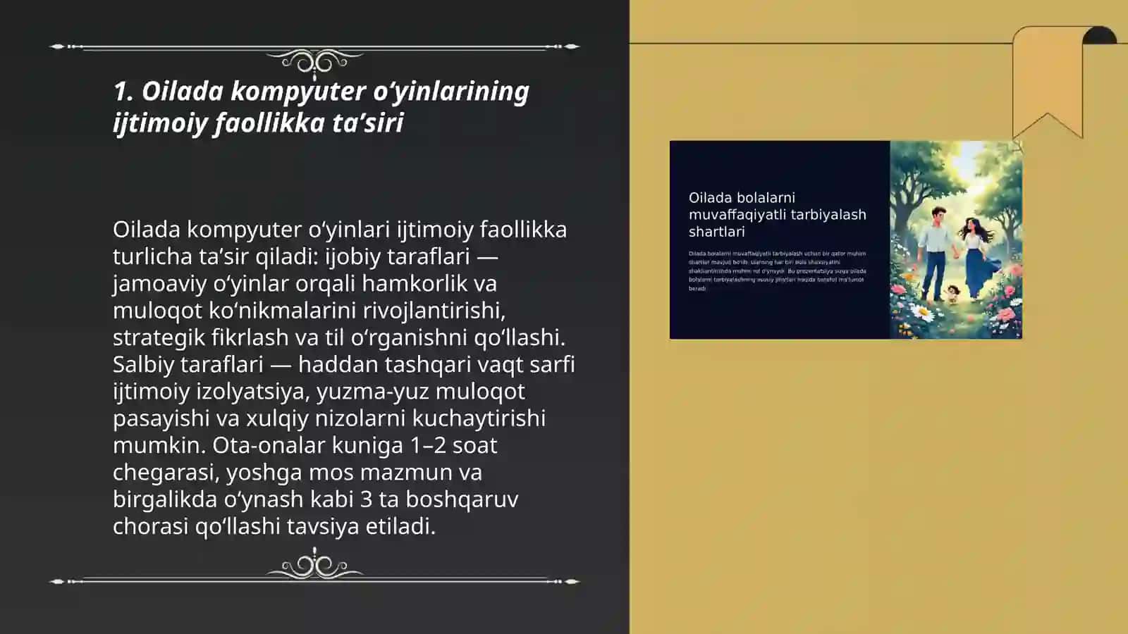 Oilada bolalar hayotini tashkil etishda kompyuter oʻyinlarining oʻrni va ijobiy hamda salbiy xususiyatlar 3