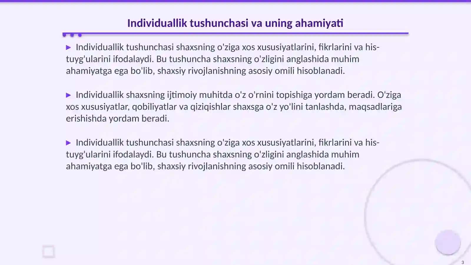 Shaxs rivojlanishining individuallik xususiyatlari va ularning roʻli 3