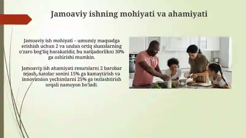 Jamoaviy ish: Asoslar va afzalliklar 3