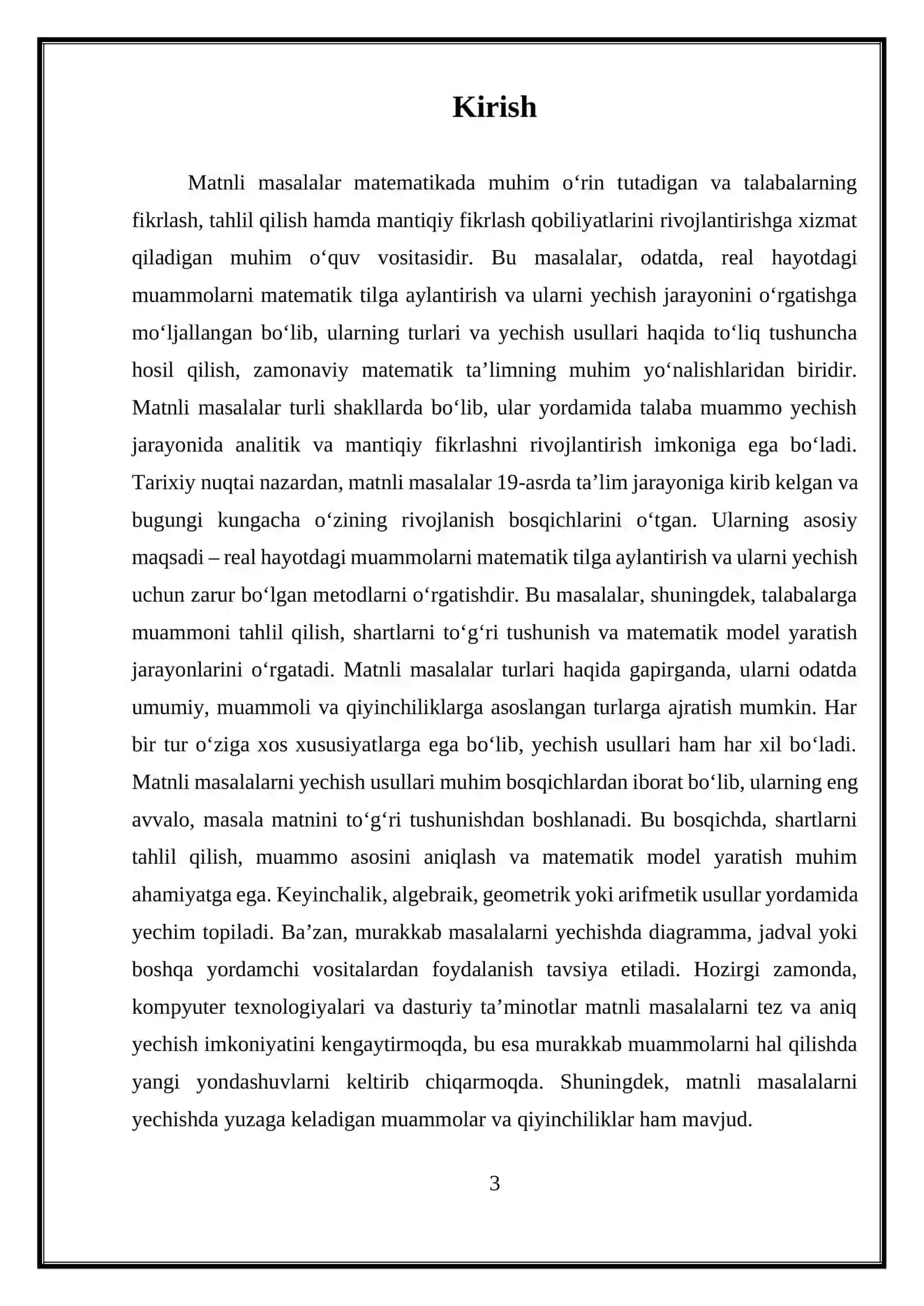 MATNLI MASALALAR ECHISH.MATNLI MASALALAR TURLARI,ECHISH USULLARI 3