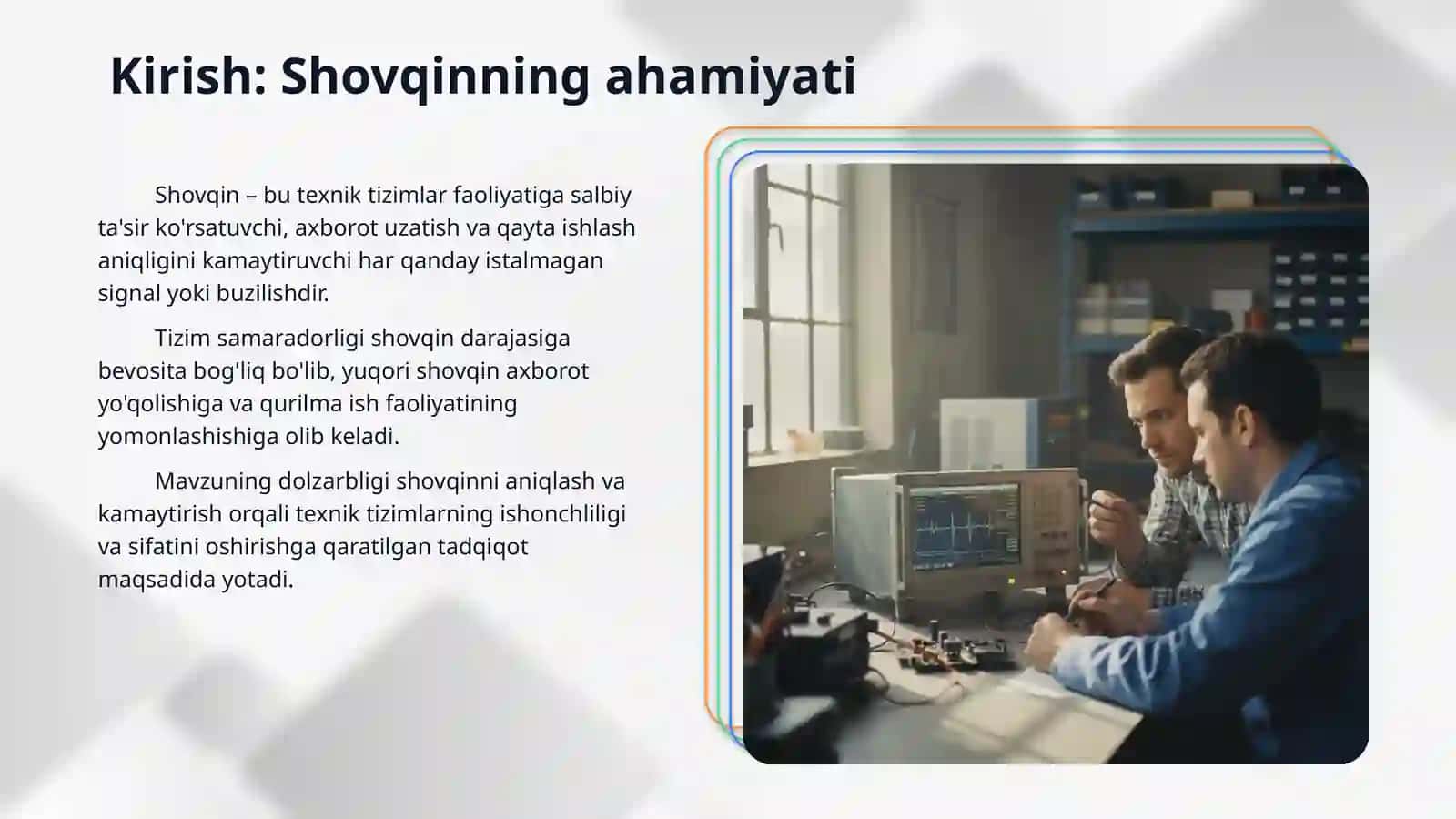 Shovqin ko‘rsatkichlarini aniqlash 3