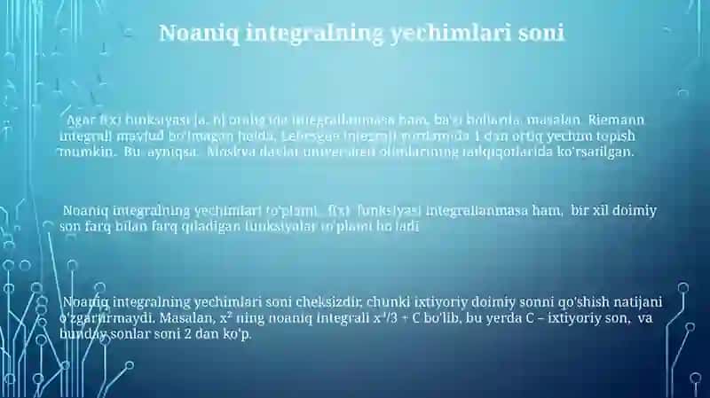 Chegaralanmagan funksiyanibg xosmas integrallari 3