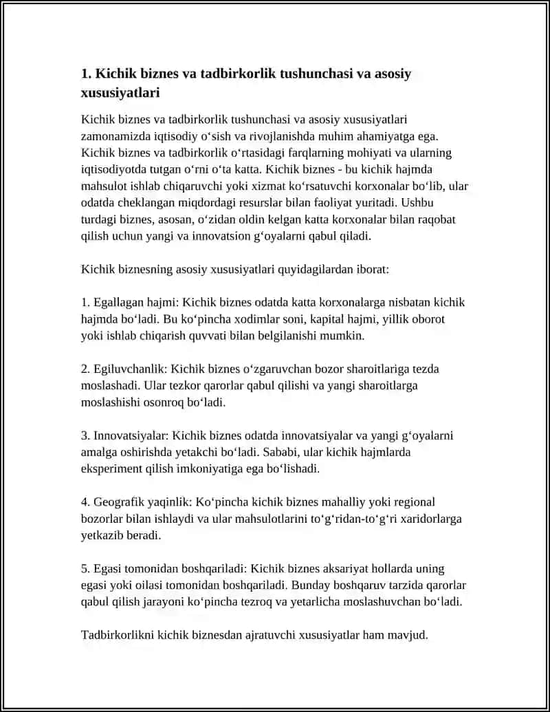KICHIK BIZNES TADBIRKORLIK TULARI VA SHAKILLARI 3