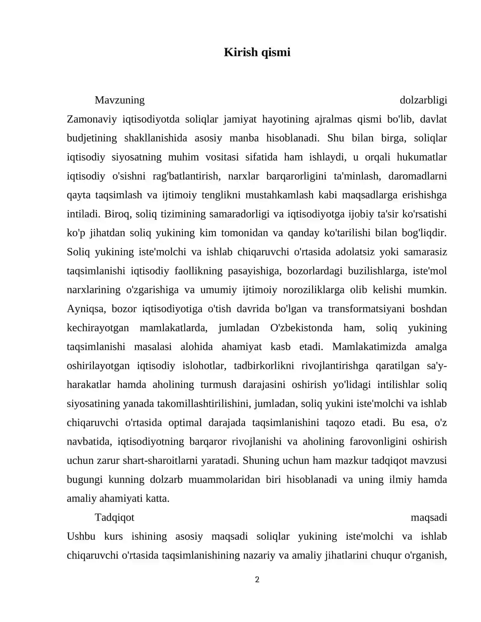 Soliqlar yukining istemolchi va ishlab chiqaruvchi o’rtasida taqsimlanishi 3