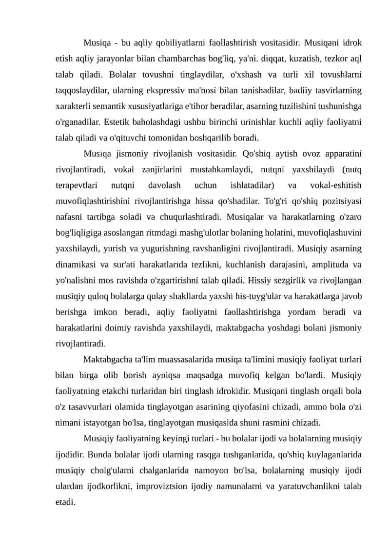 Bolalarni Mustaqil Musiqiy Faoliyatining Tengdoshlari Bilan Hamkorlikdagi O’rni 3