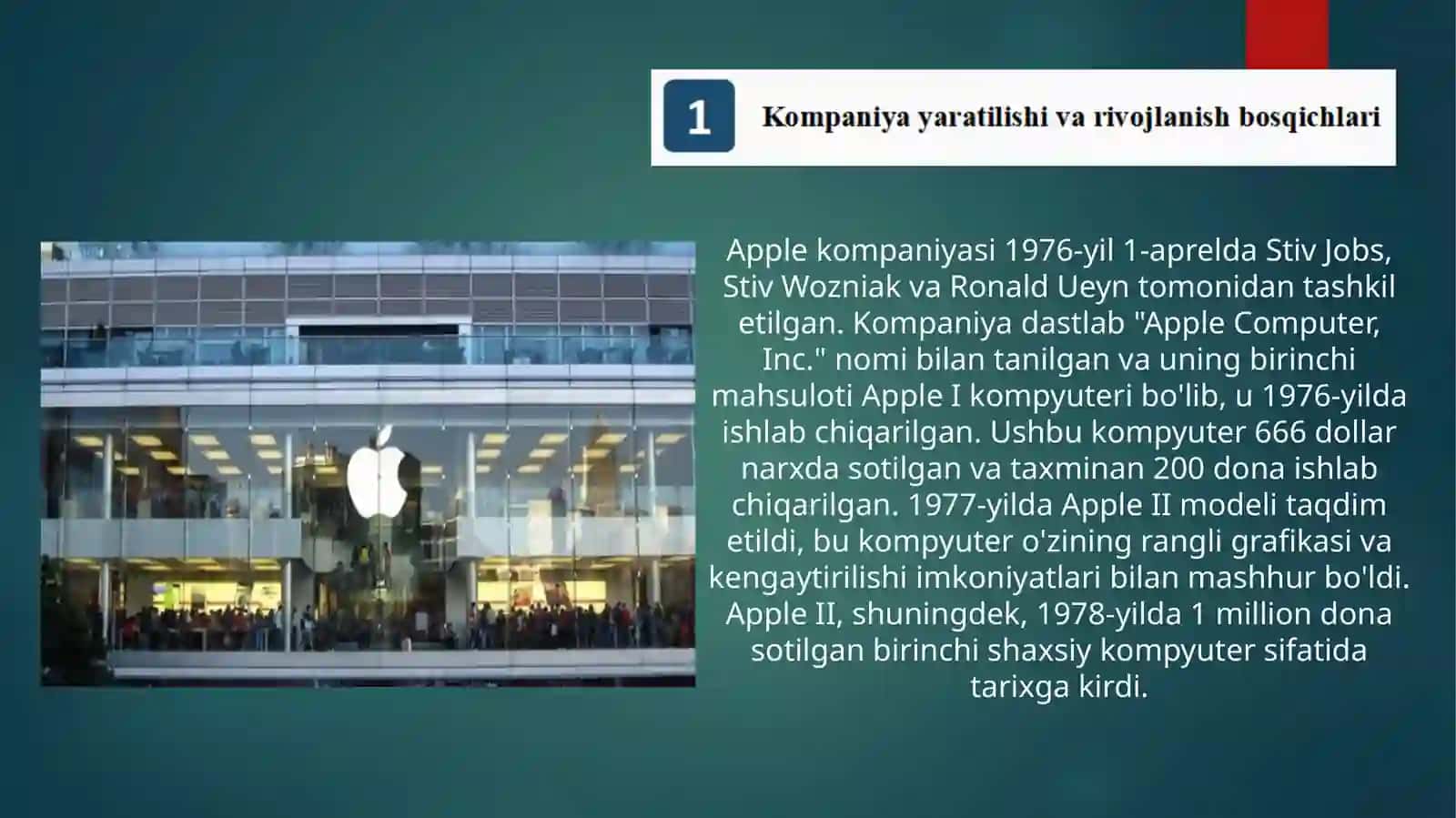 APPLE kompaniyasi   haqida to'liq  ma'lumot 3