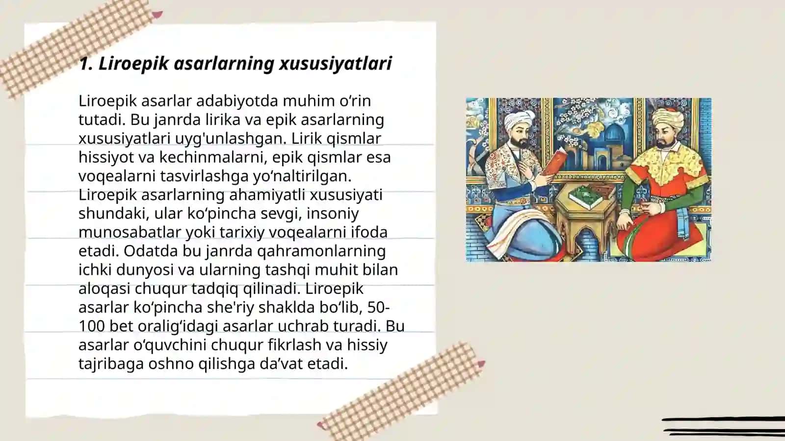 Liroepik asarlar ustida ishlash metodikasi 3