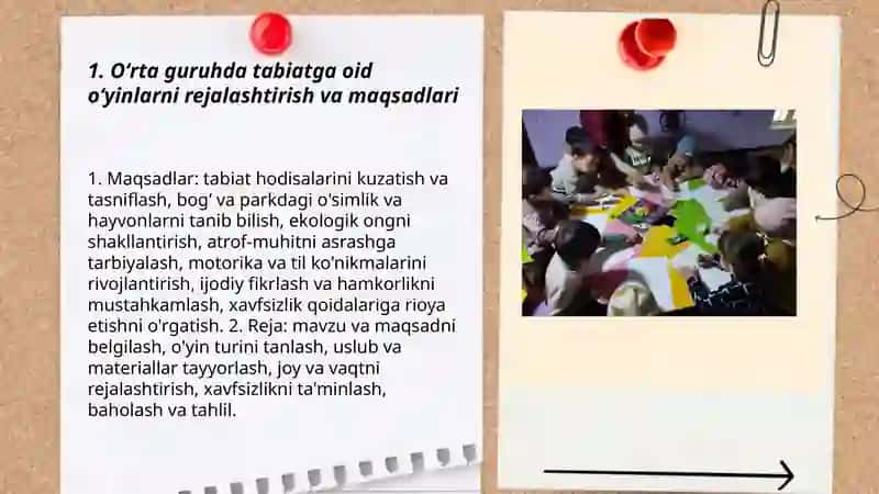 Oʻrta guruhda tabiatga oid oʻyinlarni tashkil etish 3