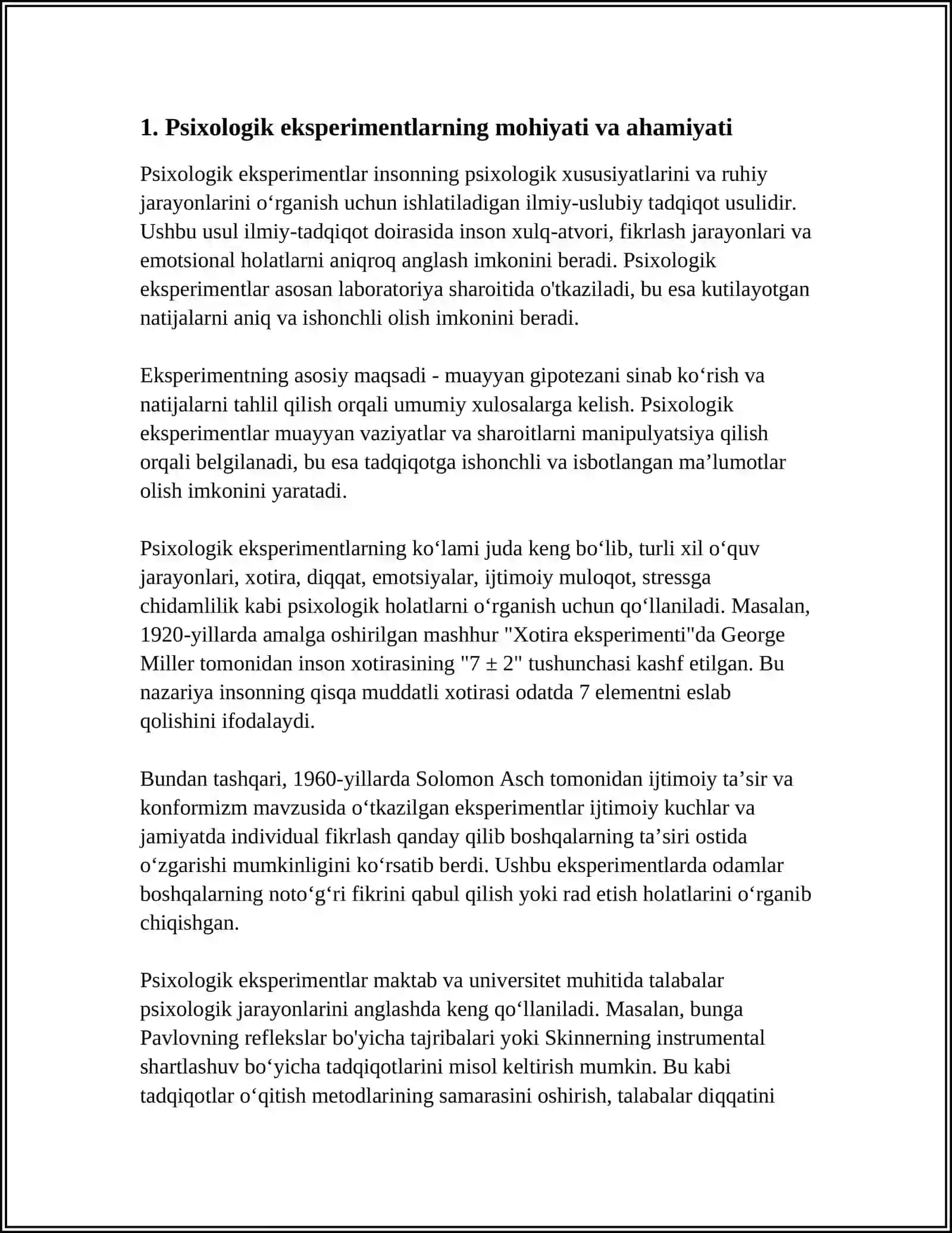 PSIXOLOGIK EKSPERIMENTAL TADQIQOTLARNI REJALASHTIRISH VA TASHKIL ETISH 3