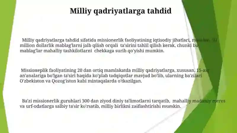 Missionerlikning milliy hayotga tahdidi 3