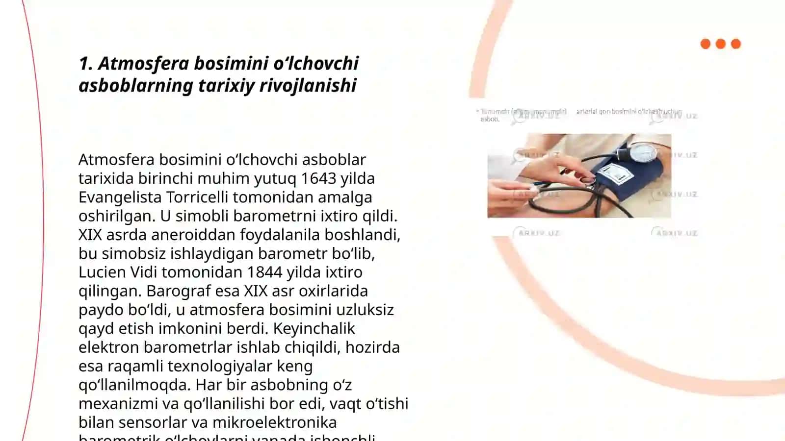 Atmosfera bosimini o‘lchovchi asboblarning ishlash prinsipi 3