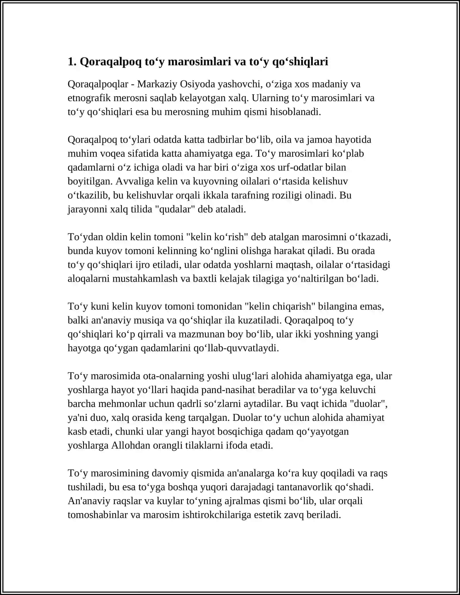 Qoraqalpoq Xalqining Urf-Odatlariga Bog‘liq Folklar va Etnografik Meroslar 3