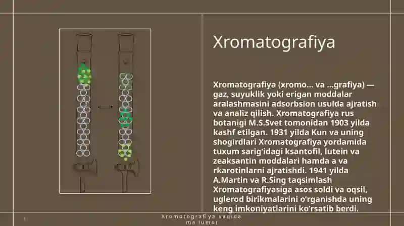 Xromotografiyaning Tibbiy izlanishlardagi imkoniyatlari 3