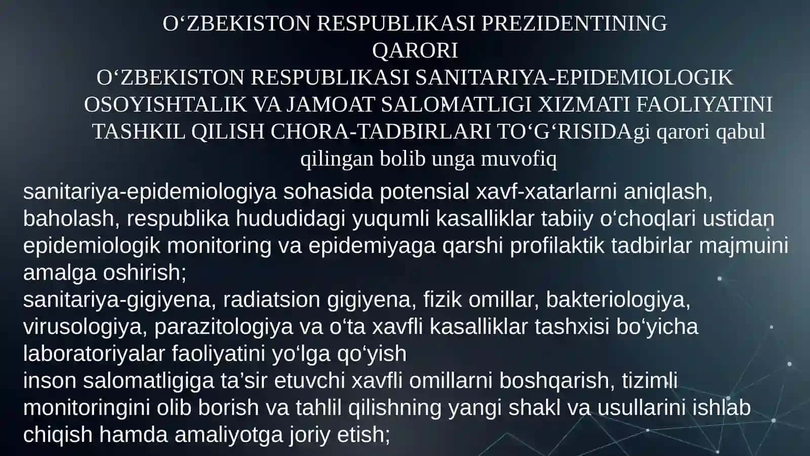 O’z.R. axolisining eng muhim yuqumli bo’lmagan kasalliklari profilaktikasining gigienik jihatlari 3