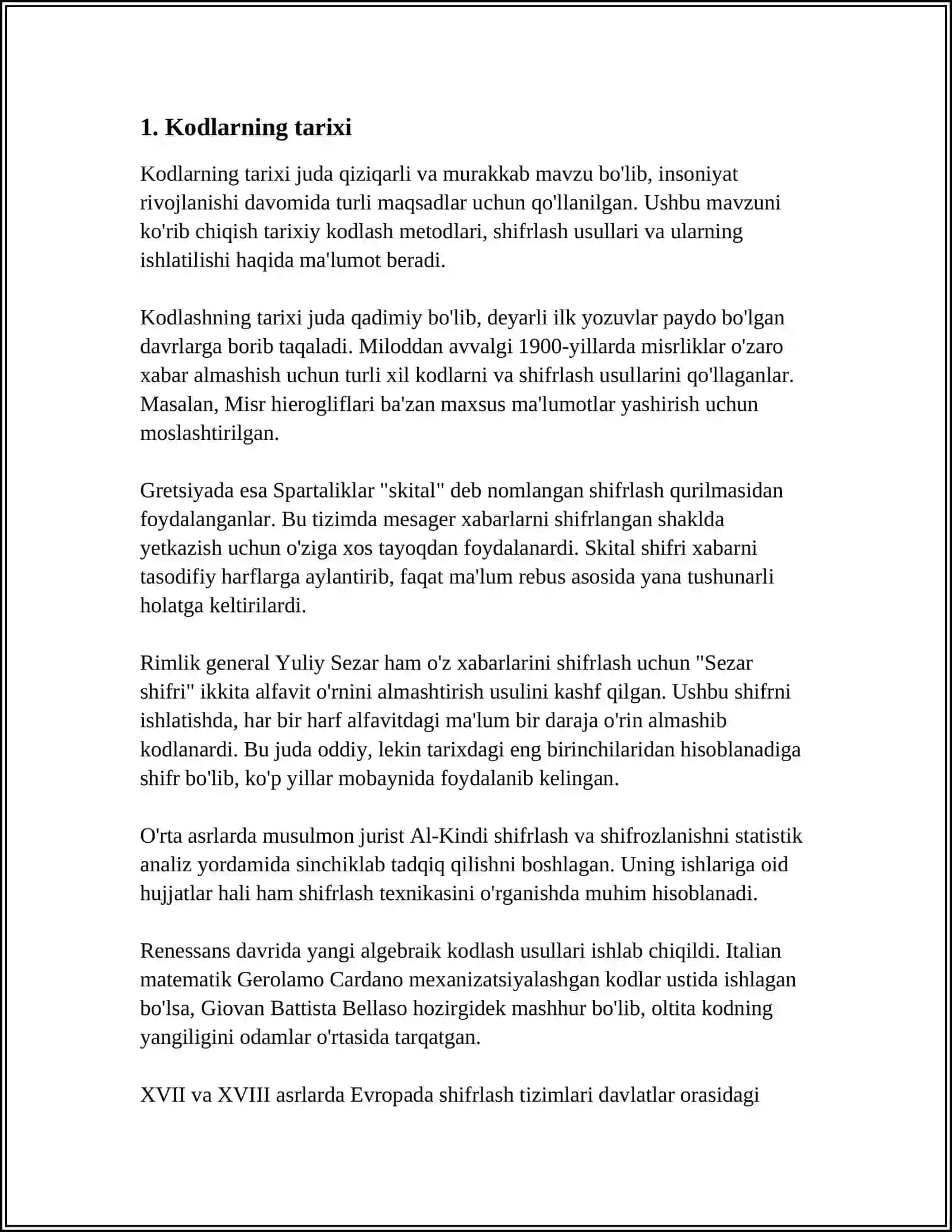 KODLAR HAQIDA 3