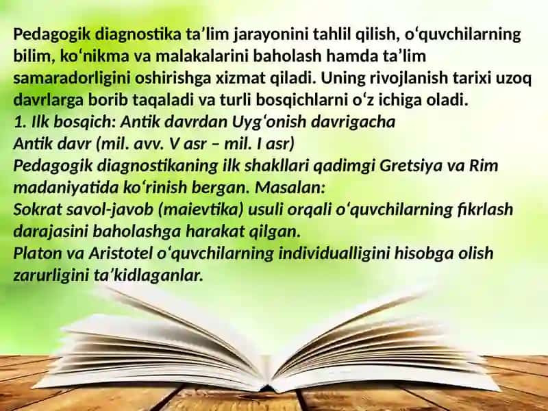 Pedagogik diagnostikaning predmeti va tarixiy rivoji 3
