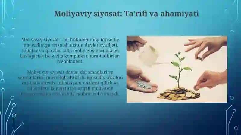 Moliyaviy siyosat-mamlakat moloyaviy barqarorligining asosi sifatida 3