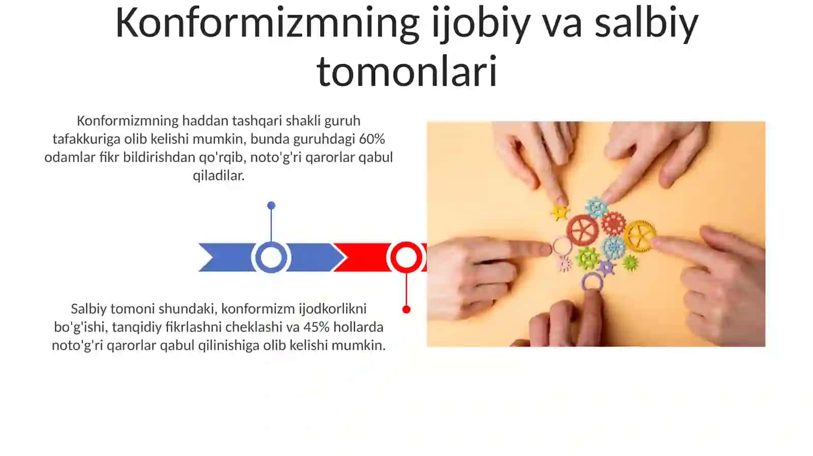 Konformizmning ijobiy va salbiy tomonlari 3