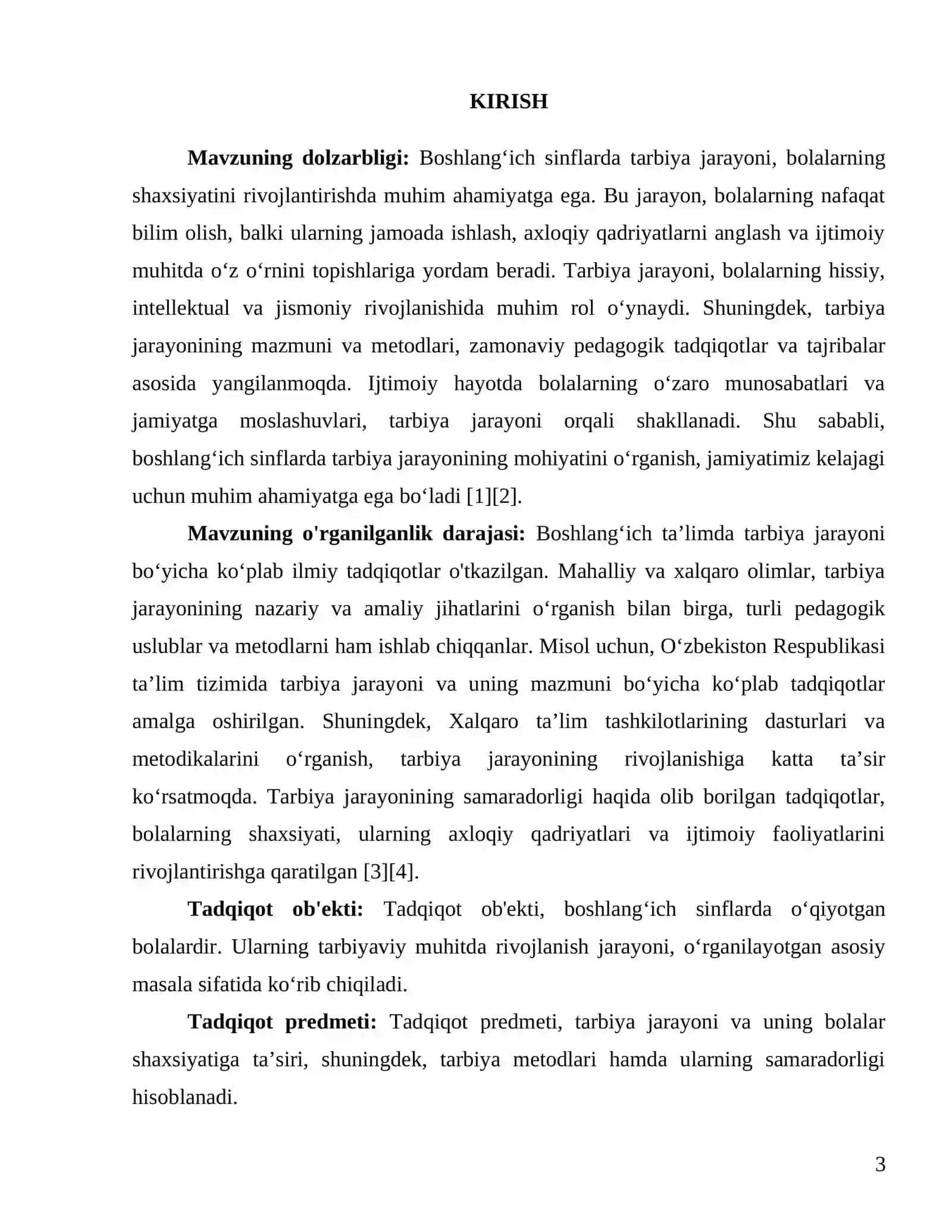 ANGREN UNIVERSITETI BOSHLANGʻICH TA'LIM PEDAGOGIKASI FANIDAN KURS ISHI 3