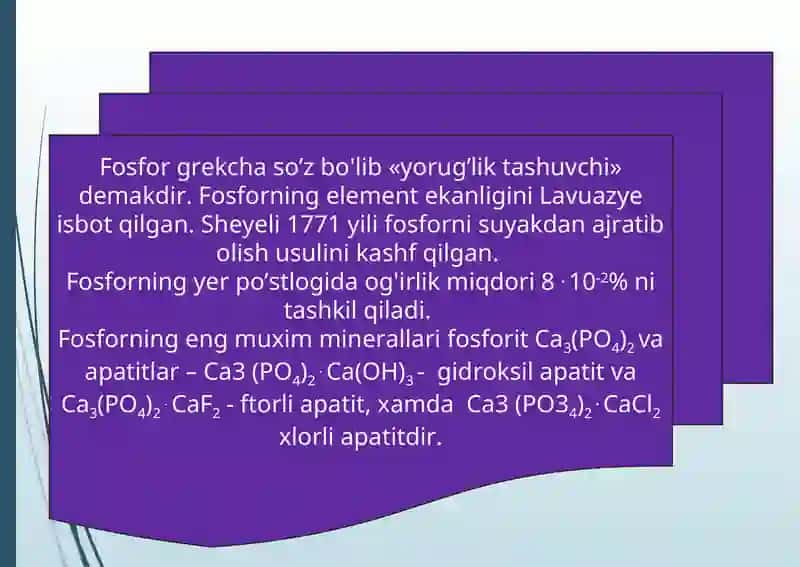 FOSFOR VA UNING BIRIKMALARI 3