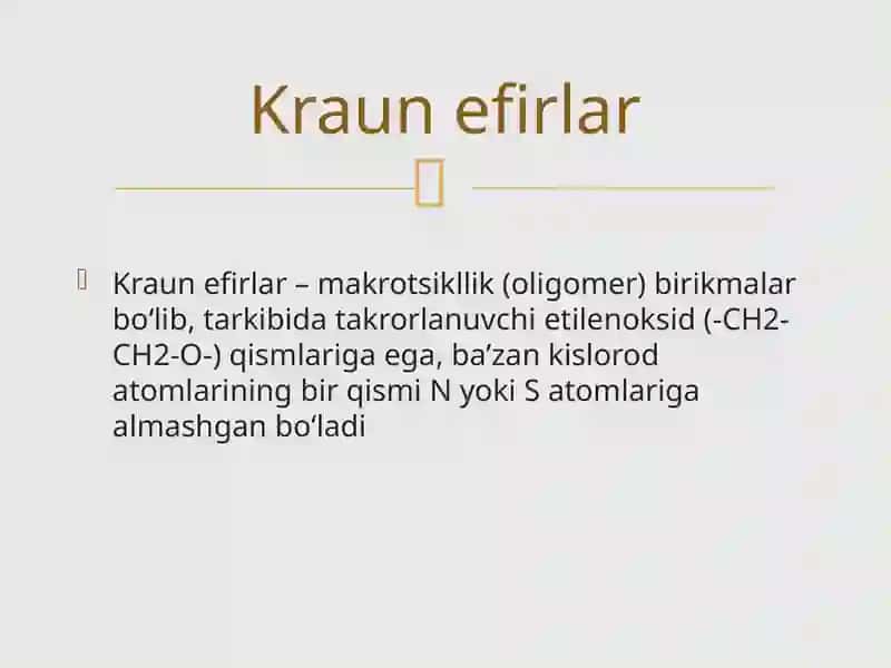 Kraun efirlar-dori vositalari sifatida. Dorivor preparatlar tarkibidagi yetti a’zoli aromaatik birikmalar 3