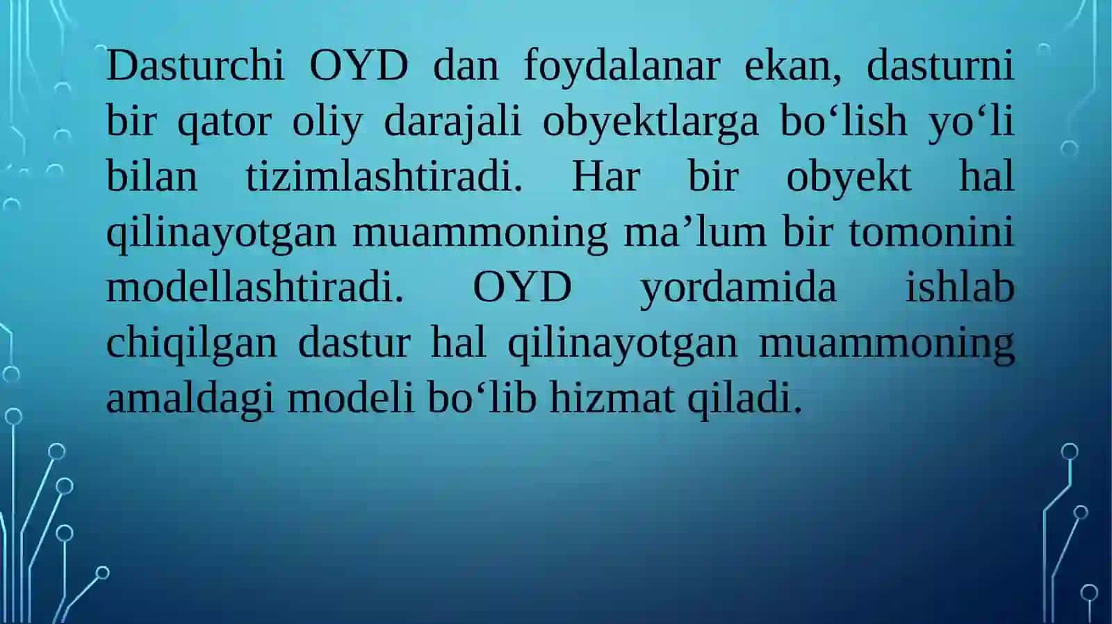 Obyektga yo‘naltirilgan dasturlash asosi 3