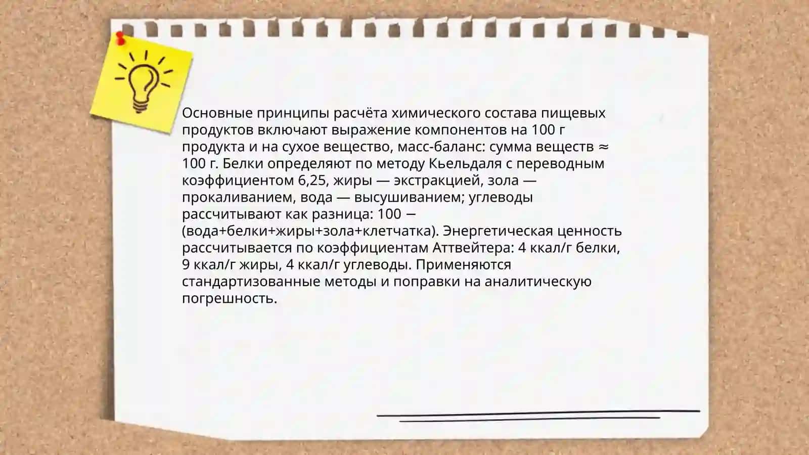 Расчёт химического состава и энергетической ценности пищевых продуктов 3