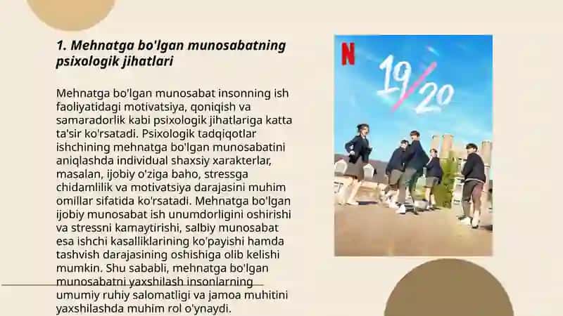 Mehnatga bo’lgan munosabat va mehnat natijalaridan qonqish muammolari 3